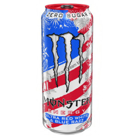 Monster ultra red white and blue razz