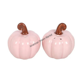 Saliere et poivriere ceramic pumpkin pink