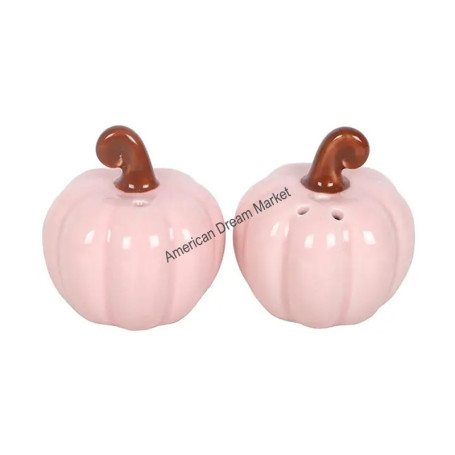 Saliere et poivriere ceramic pumpkin pink