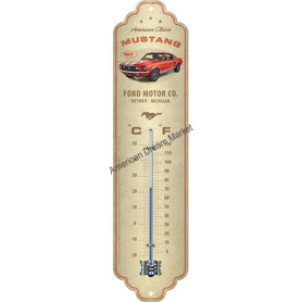 Nostalgic art thermometre ford mustang GT 1967 red
