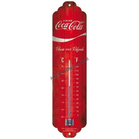 Nostalgic art thermometre coca cola wave