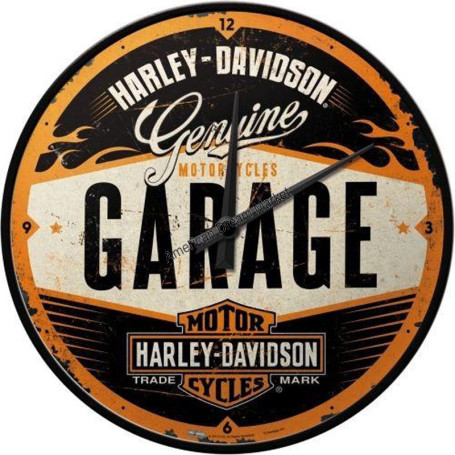 Nostalgic art horloge harley davidson garage