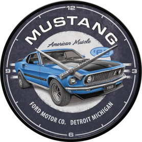 Nostalgic art horloge ford 1969 mach 1 blue