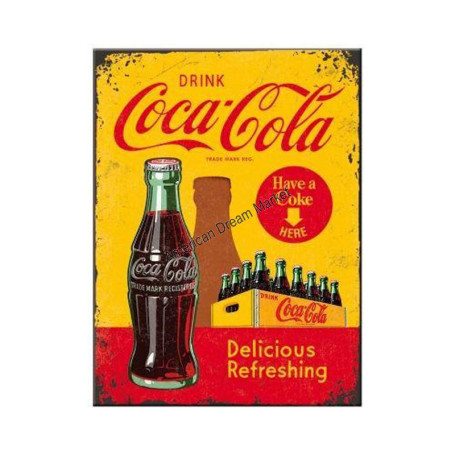 Nostalgic art magnet coca cola in bottle yellow