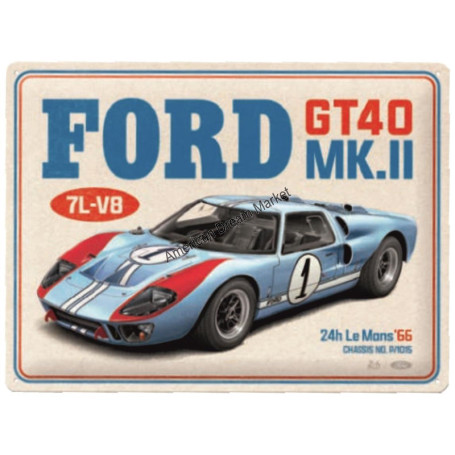 Plaque nostlagic art ford GT40