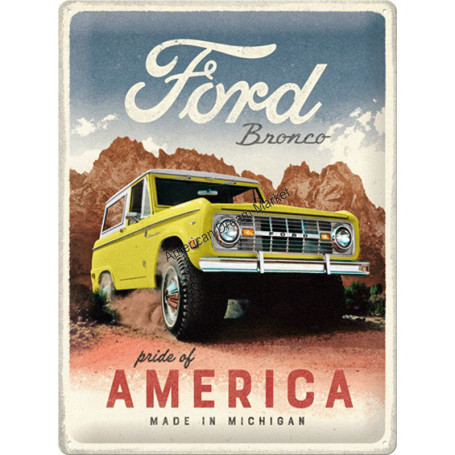 Plaque nostlagic art ford bronco pride of america