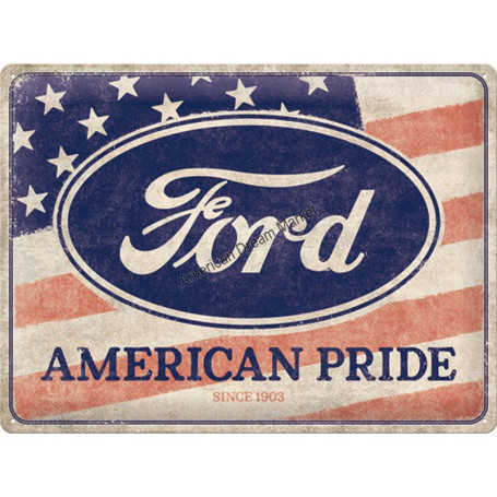 Plaque nostlagic art ford logo american pride