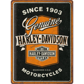 Plaque nostlagic art harley davidson genuine