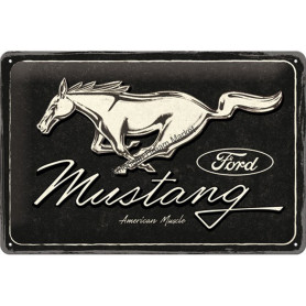 Plaque ford mustang black 3D MM