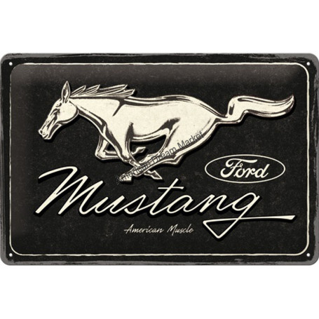Plaque ford mustang black 3D MM
