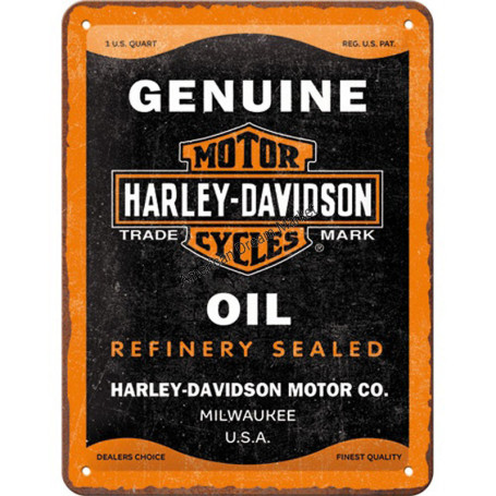 Plaque harley davidson genuine oil 3D PM