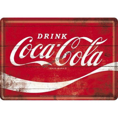 Metal card coca cola logo