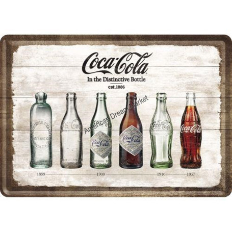 Metal card coca cola bottles