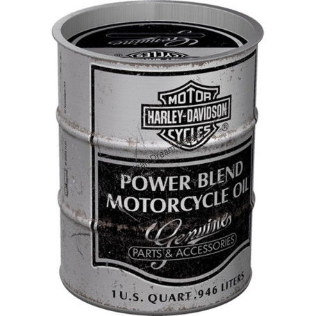 Tirelire harley davidson power blend oil
