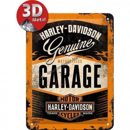Plaque harley davidson garage 3D