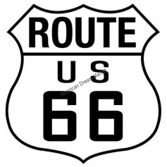 Sticker route 66 highway shield
