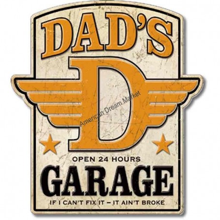 Plaque métal GM dad's garage