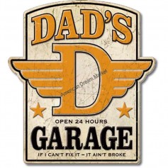 Plaque métal GM dad's garage