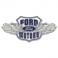 Plaque métal GM ford winged logo