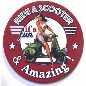 Magnet vintage ride a scooter