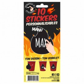10 stickers scratch me flamme