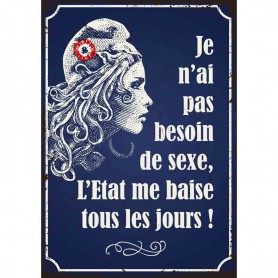 Plaque carton l'état me baise