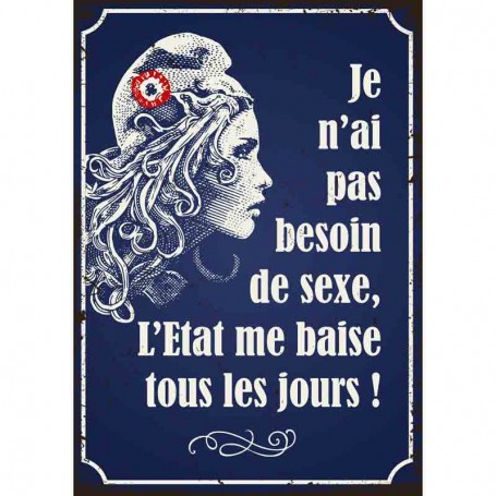 Plaque carton l'état me baise
