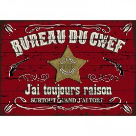 Plaque carton bureau du chef