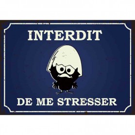 Plaque carton interdit de me stresser