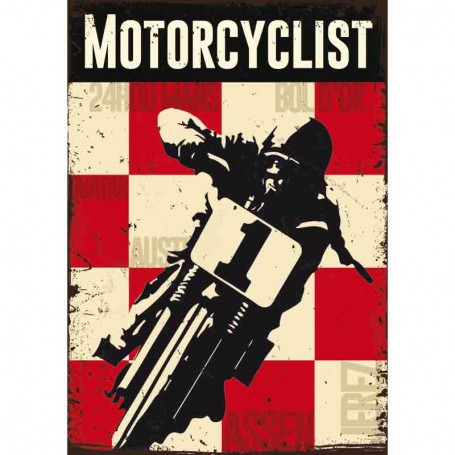 Plaque carton motorcyclist