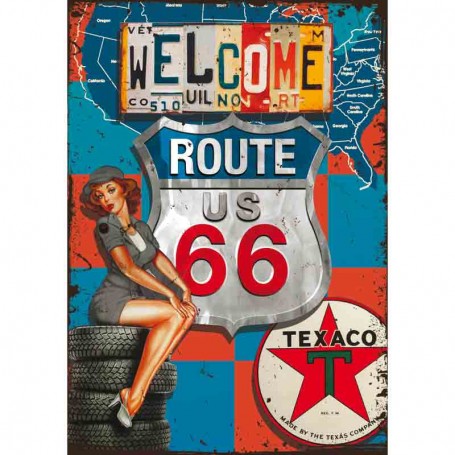 Plaque carton welcome route 66
