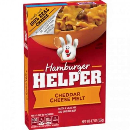 Hamburger helper cheddar cheese melt